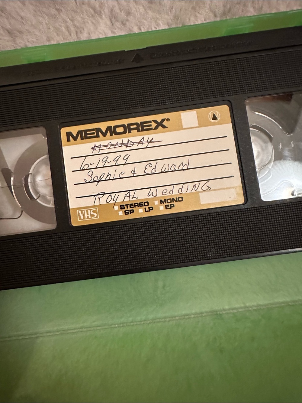 ⭐️ Memorex VHS Tape possibly Edward and Sophie’s wedding recording
